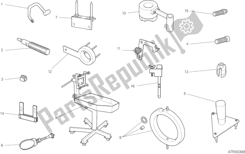 All parts for the 001 - Workshop Service Tools of the Ducati Multistrada 1260 ABS Thailand 2019